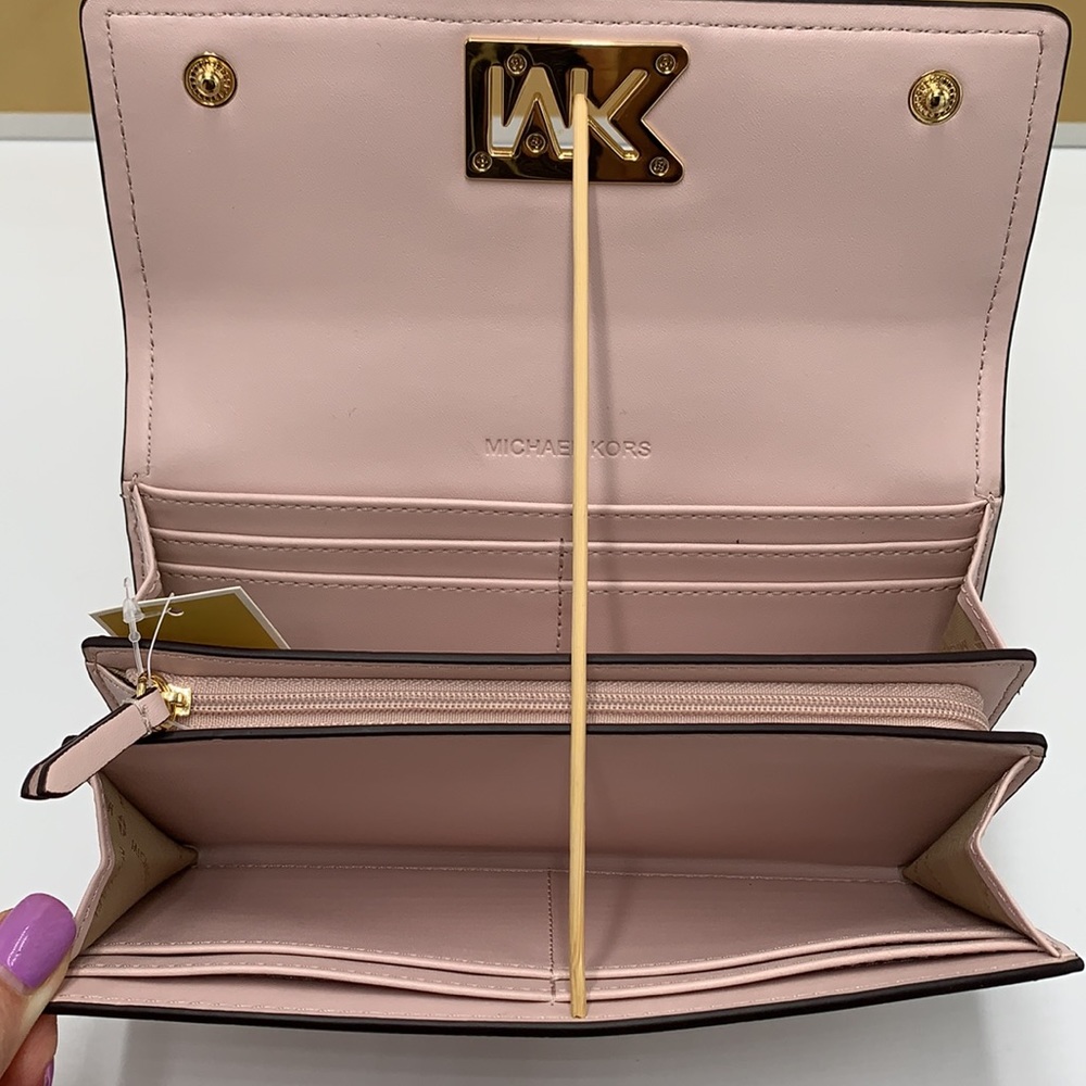 NWT MICHAEL KORS MIMI LARGE BIFOLD WALLET POWDER BLUSH COLOR - Picture 13 of 16